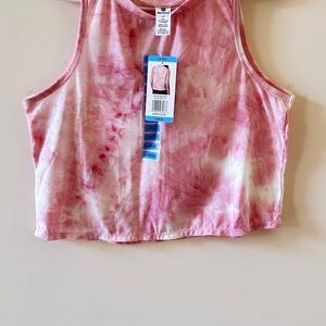 90 Degree By Reflex Pink Tie-Dye Crop Top